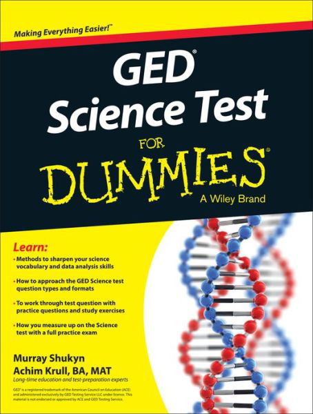 Cover for Murray Shukyn · GED Science For Dummies (Paperback Bog) (2015)