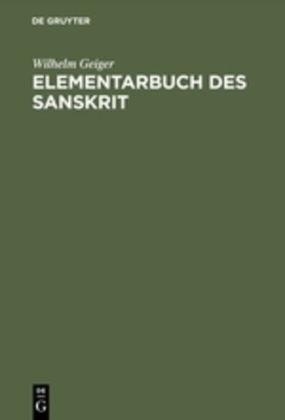 Cover for Geiger · Elementarbuch des Sanskrit (Book) (1982)