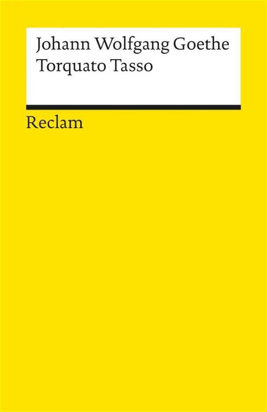 Cover for Johann Wolfgang Von Goethe · Torquato Tasso (Paperback Book)