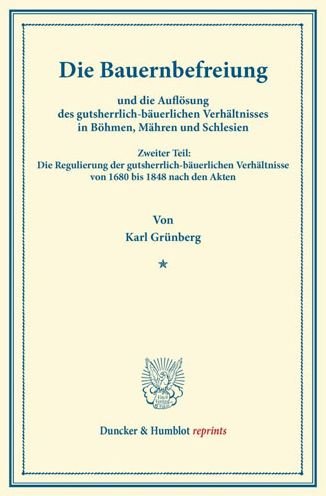 Cover for Grünberg · Die Bauernbefreiung (Book) (2013)