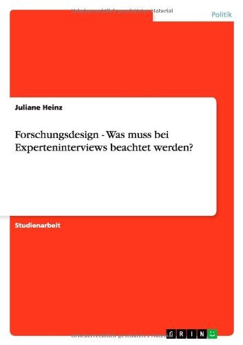 Cover for Heinz · Forschungsdesign - Was muss bei E (Bog) [German edition] (2010)