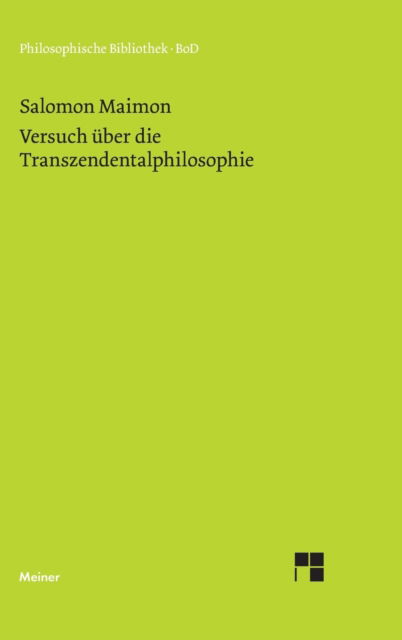 Cover for Salomon Maimon · Versuch uber die Transzendentalphilosophie (Hardcover Book) (2004)