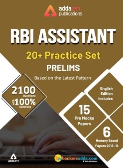 Cover for Adda247 · Adda247 20+ RBI Assistant Prelims Mock Papers Practice Book English Medium (Taschenbuch) (2020)