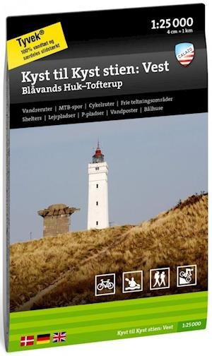 Cover for Calazo · Kyst till Kyst Stien: Vest - Hiking maps (Landkart) (2021)