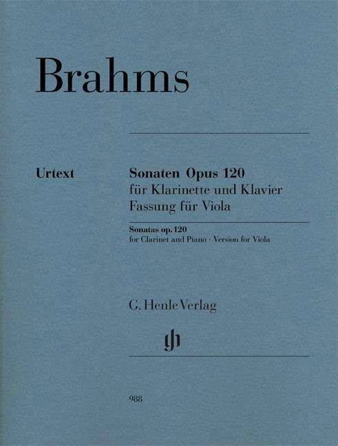 Sonaten Opus 120 für Klavier und - Brahms - Bücher - SCHOTT & CO - 9790201809885 - 6. April 2018