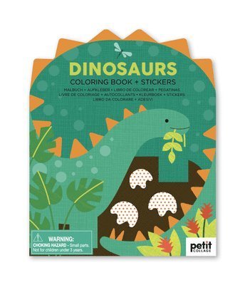 Cover for Petit Collage · Coloring Book with Stickers Dinosaurs (N/A) (2021)