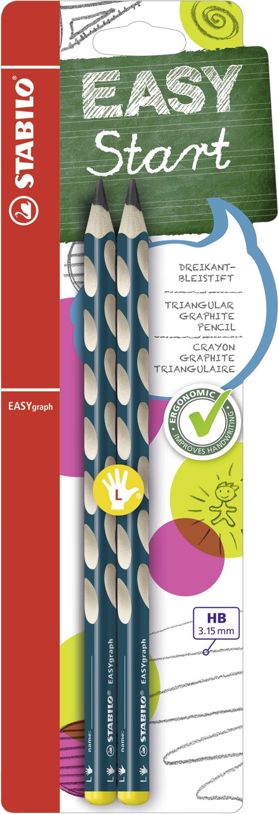 Cover for Stabilo · Stabilo - Stabilo Easygraph Hb Pencil Left Petrol Blister Of 2 (PS4)