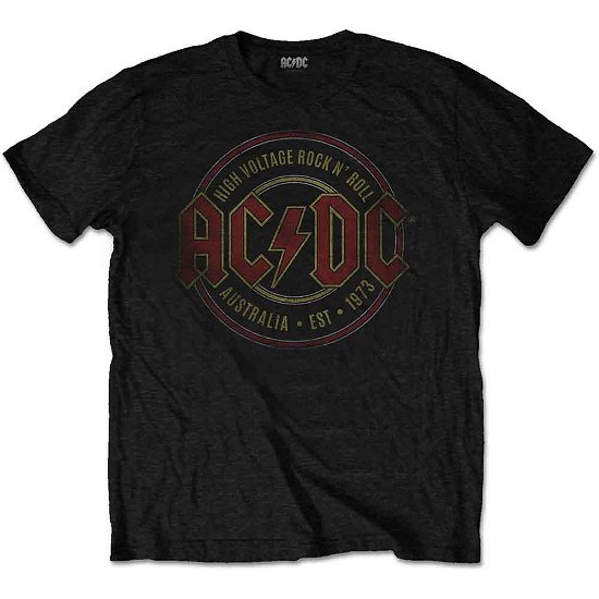 AC/DC Unisex T-Shirt: Est. 1973 - AC/DC - Marchandise - ROCK OFF - 5056170682886 - 