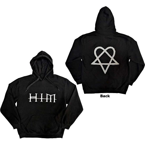 HIM Unisex Pullover Hoodie: Logo (Back Print) - Him - Merchandise -  - 5056737221886 - 