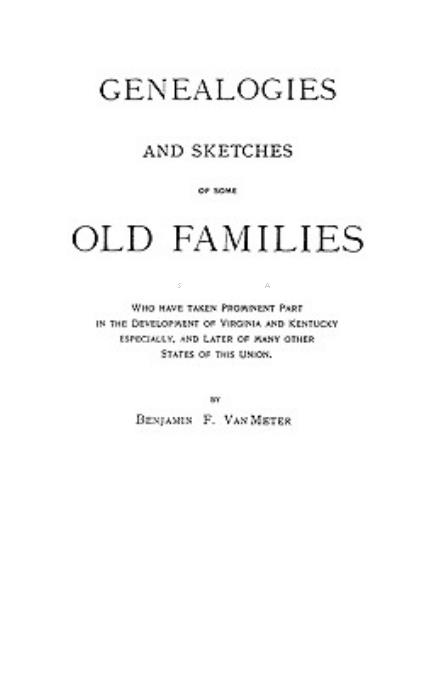 Cover for Van Meter · Genealogies and Sketches of Some Old Families Who Have Taken Prominent Part in the Development of Virginia and Kentucky, Especially, and Later of Many Other States of This Union (Paperback Book) (2009)