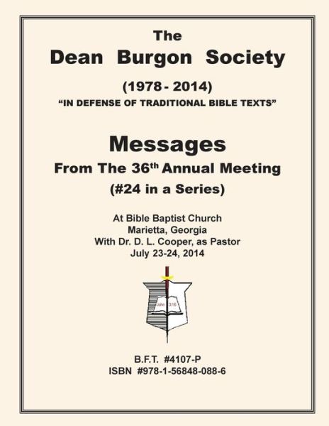 Cover for D. A. Waite · The Dean Burgon Society Messages 2014 (Paperback Book) (2014)