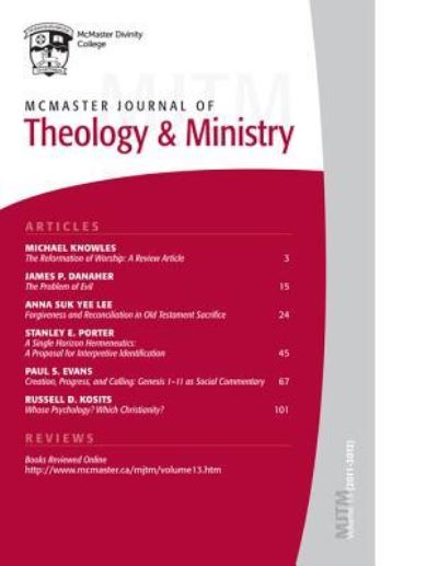 Cover for Hughson T. Ong · McMaster Journal of Theology and Ministry: Volume 13, 2011-2012 - McMaster Journal of Theology and Ministry (Paperback Book) [2011-2012 edition] (2013)