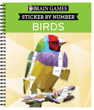 Cover for Publications International Ltd · Brain Games - Sticker by Number: Birds (42 Images to Sticker) (Spiral Book) (2021)