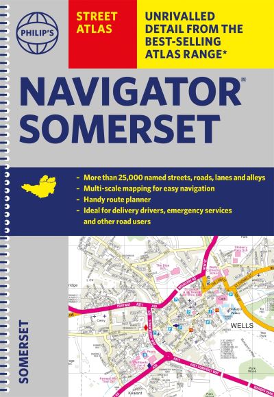 Philip's Street Atlas Navigator Somerset - Philip's Street Atlas - Philip's Maps - Książki - Octopus Publishing Group - 9781849075886 - 4 sierpnia 2022