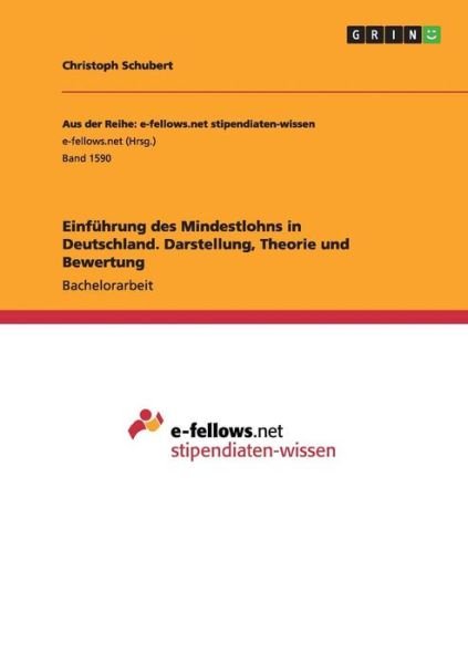 Cover for Schubert · Einführung des Mindestlohns in (Bog) (2015)