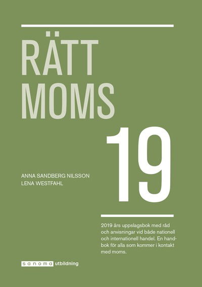 Cover for Lena Westfahl · Rätt Moms 2019 (Book) (2019)