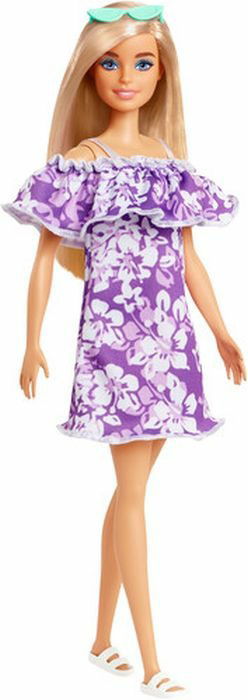 Loves the Ocean Purple Floral Dress with Ruffle - Barbie - Koopwaar - Fisher Price - 0887961899887 - 13 juli 2021