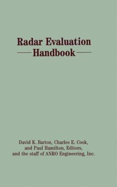 Cover for David K. Barton · Radar Evaluation Handbook (Hardcover Book) (1990)