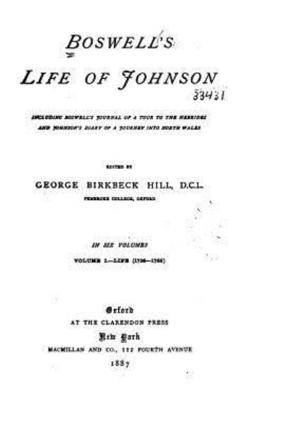 Boswell's Life of Johnson - James Boswell - Books - Createspace Independent Publishing Platf - 9781532772887 - April 15, 2016