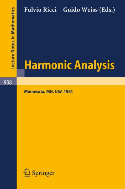 Cover for F Ricci · Harmonic Analysis - Lecture Notes in Mathematics (Paperback Book) (1982)