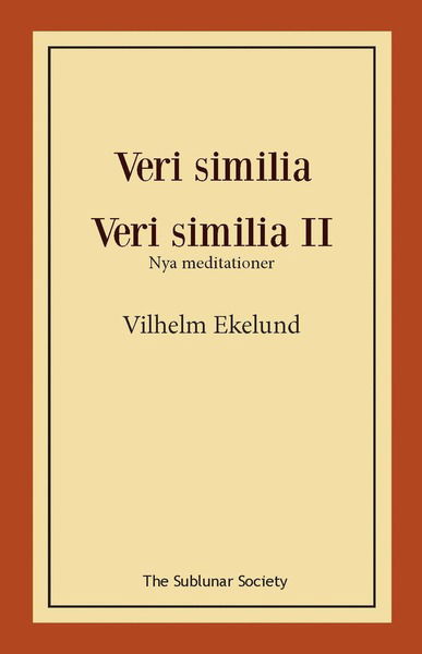 Cover for Vilhelm Ekelund · Veri similia ; Veri similia II (Paperback Book) (2020)