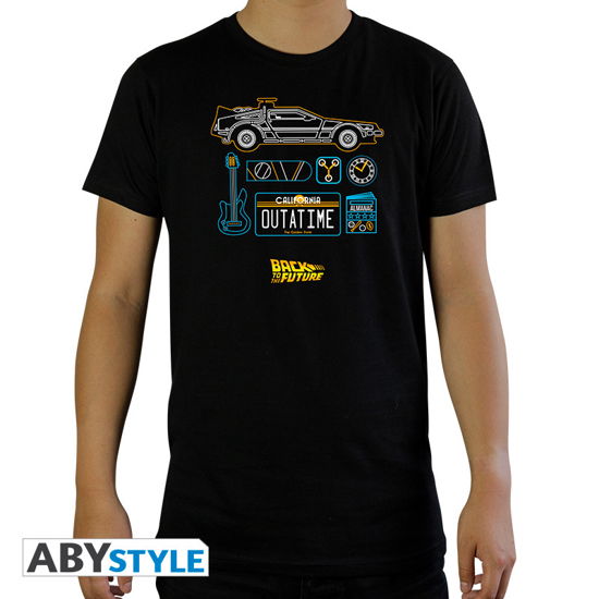 BACK TO THE FUTURE - Tshirt DeLorean man SS blac - T-Shirt Männer - Produtos - ABYstyle - 3665361044888 - 7 de fevereiro de 2019