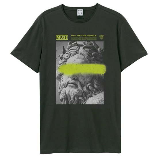 Muse Graffiti Amplified Vintage Charcoal Medium T Shirt - Muse - Merchandise - AMPLIFIED - 5054488864888 - 