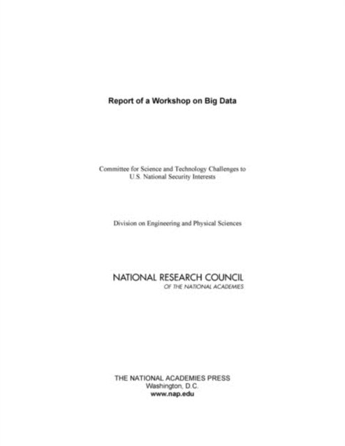 Cover for National Research Council · Big Data: A Workshop Report (Taschenbuch) (2012)