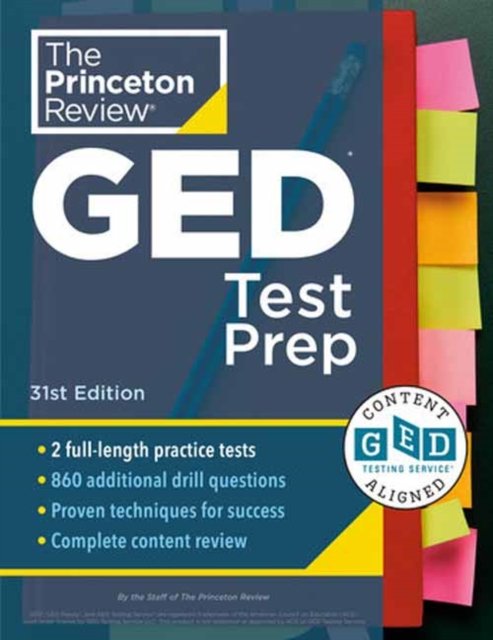 Cover for Princeton Review · Princeton Review GED Test Prep: 2 Practice Tests + Review &amp; Techniques + Online Features (Paperback Book) [31 Revised edition] (2024)