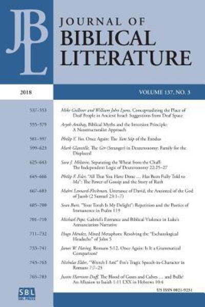 Journal of Biblical Literature 137.3 - Adele Reinhartz - Books - Society of Biblical Literature - 9780884143888 - September 15, 2018