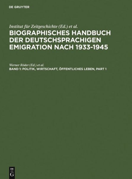 Cover for Politik, Wirtschaft, OEffentliches Leben. (Hardcover Book) [Reprint 2011 edition] (1980)