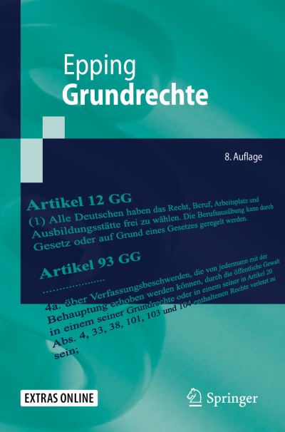 Cover for Volker Epping · Grundrechte - Springer-Lehrbuch (Paperback Book) [8th 8. Aufl. 2019 edition] (2019)