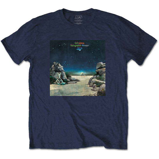 Cover for Yes · Yes Unisex T-Shirt: Topographic Oceans (Navy Blue) (T-shirt)