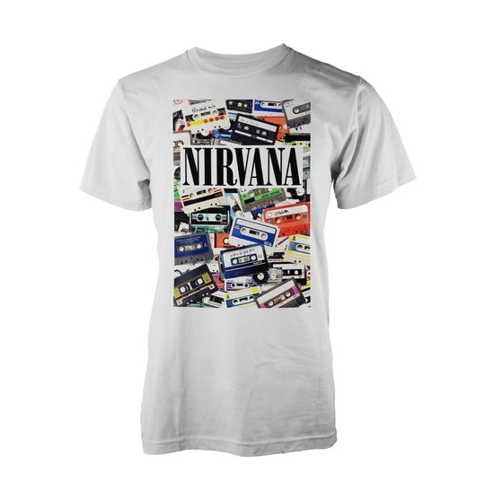 Cover for Nirvana · Nirvana Unisex T-Shirt: Cassettes (White) (T-shirt) [size S] [White - Unisex edition] (2017)