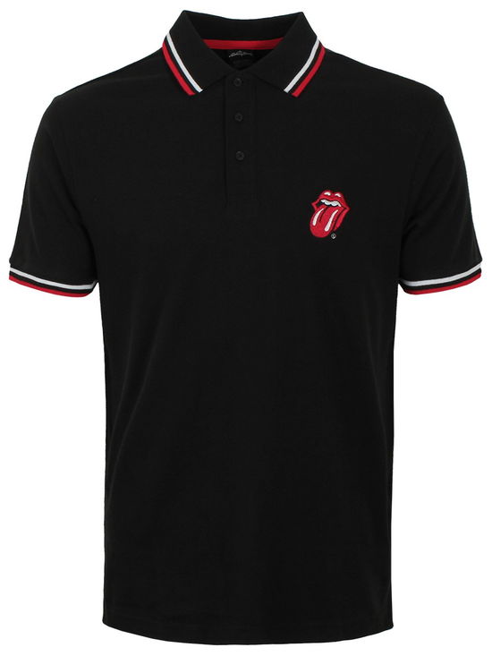 Rolling Stones Classic Logo Black Polo Shirt - The Rolling Stones - Merchandise - ROLLING STONES - 5056368608889 - 26. juni 2020