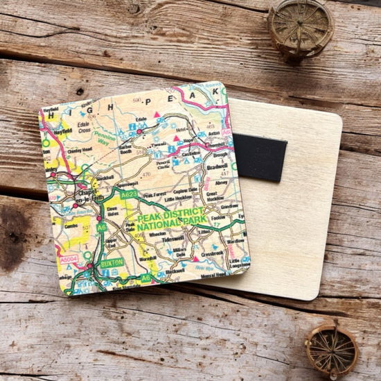 Cover for OS Map Wooden Square Magnet - Peak District National Park (MERCH) (2025)