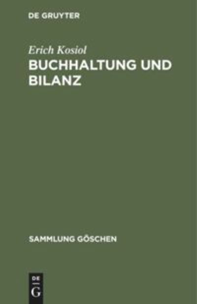 Cover for Erich Kosiol · Buchhaltung und Bilanz (Book) (1964)