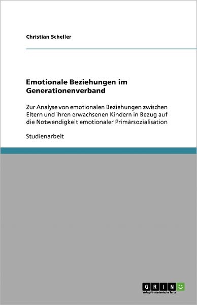Cover for Scheller · Emotionale Beziehungen im Gene (Book) [German edition] (2008)