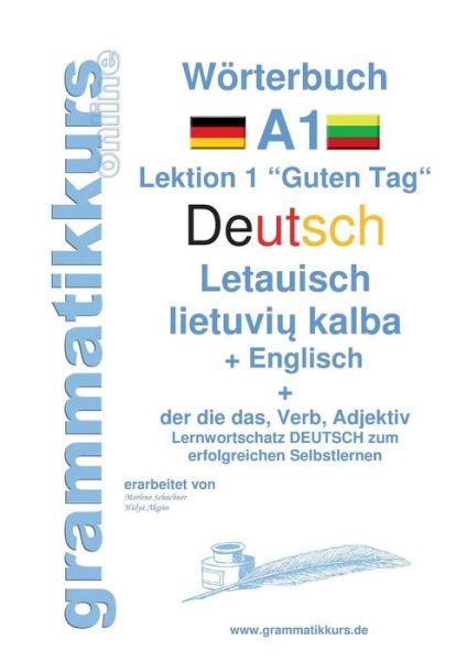 Cover for Marlene Schachner · Worterbuch Deutsch - Litauisch - Englisch Niveau A1 (Paperback Book) (2015)
