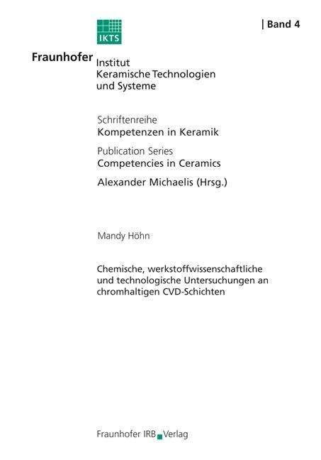 Cover for Höhn · Chemische, werkstoffwissenschaftli (Bog)