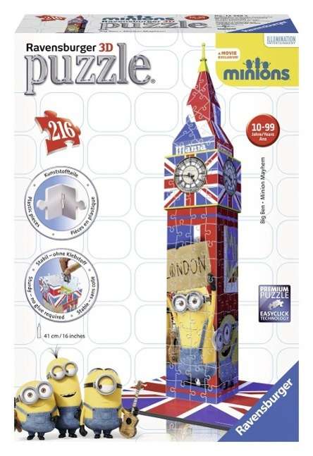 Cover for Ravensburger · RAVENSBURGER 3D PUZZLE THE MINIONS MOVIE BIG BEN BUILDING (216pcs) (12589) (MERCH)