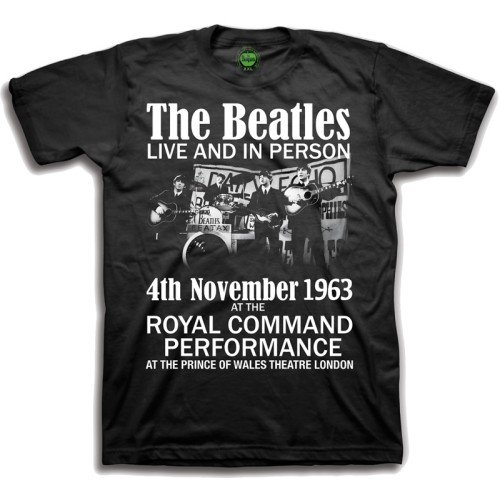 The Beatles Unisex T-Shirt: Live & in Person - The Beatles - Koopwaar - Apple Corps - Apparel - 5055295354890 - 