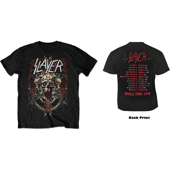 Cover for Slayer · Slayer Unisex T-Shirt: Blood Eagle European Tour 2018 (Back Print) (Ex-Tour) (T-shirt) [size XL] [Black - Unisex edition]
