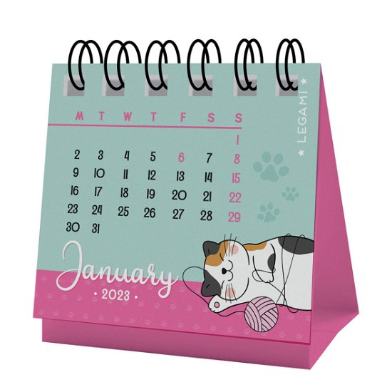 LEGAMI Kitty Micro Desk Calendar 2024 – 5,8 x 5,3 cm