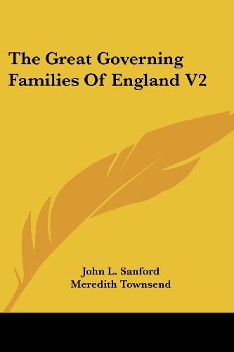 Cover for Meredith Townsend · The Great Governing Families of England V2 (Paperback Book) (2007)