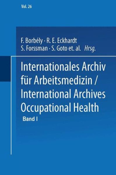 Cover for Borb  Ly  F. · Internationales Archiv fur Arbeitsmedizin / International Archives of Occupational Health (Paperback Book) (1970)