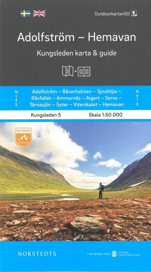 Cover for Outdoorkartan Kungsleden · Kungsleden 5 : Adolfström-Hemavan 1:50 000. Karta &amp; guide (Book) (2019)