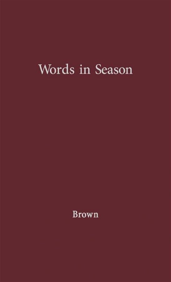 Cover for Ivor Brown · Words in Season (Gebundenes Buch) (1974)