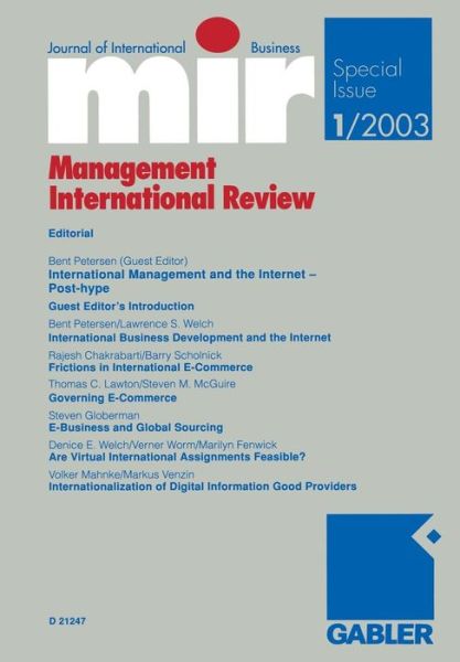 Cover for Bent Petersen · Mir: Management International Review - Mir Special Issue (Pocketbok) [2003 edition] (2003)