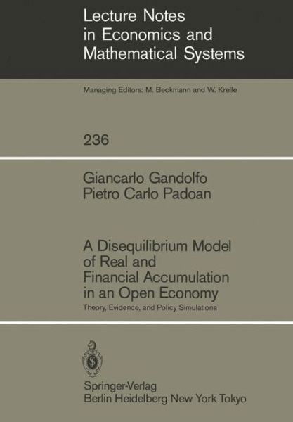A Disequilibrium Model of Real and Financial Accumulation in an Open Economy: Theory, Evidence, and Policy Simulations - Lecture Notes in Economics and Mathematical Systems - Giancarlo Gandolfo - Bøger - Springer-Verlag Berlin and Heidelberg Gm - 9783540138891 - 1. december 1984
